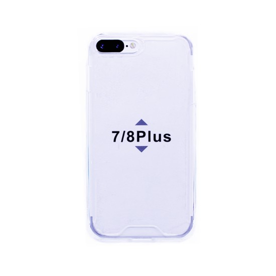 Capa de Silicone com Cantos Rígidos para Apple iPhone 7 Plus/8 Plus Transparente